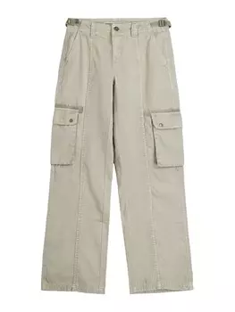 Брюки карго Bershka, бежевый