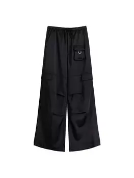 Брюки карго Bershka, черный