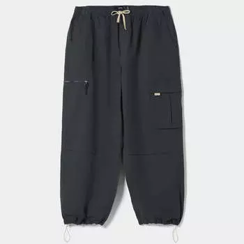 Брюки карго Bershka Cotton Parachute, темно-серый