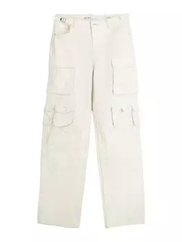 Брюки-карго Bershka Loose fit Cargo Pants, экрю