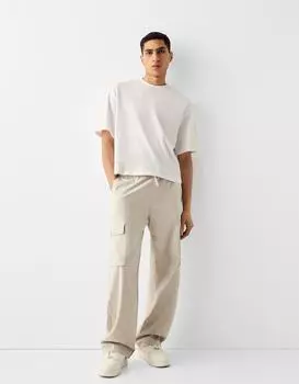 Брюки-карго Bershka, песочный