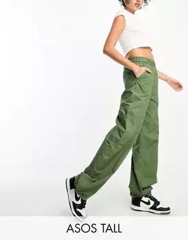 Брюки-карго без шнуровки цвета хаки ASOS DESIGN Tall