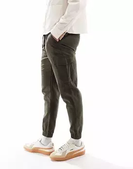 Брюки-карго Brave Soul из смеси хлопка и льна цвета хаки