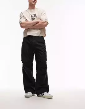 Брюки-карго Calvin Klein Jeans на завязках черного цвета