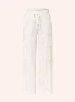 Брюки-карго clara из перфорированного кружева Cambio, экрю