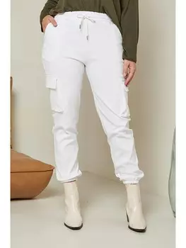 Брюки-карго Curvy Lady, белый