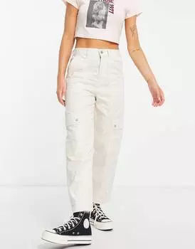 Брюки карго цвета экрю с боковыми карманами Miss Selfridge