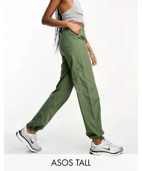 Брюки карго цвета хаки ASOS DESIGN Tall