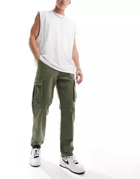 Брюки карго цвета хаки Bershka