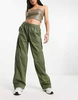 Брюки карго цвета хаки без застежки на шнуровке ASOS