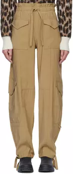 Брюки карго цвета хаки GANNI