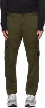 Брюки-карго цвета хаки с эффектом потертостей Stone Island