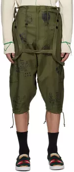 Брюки карго цвета хаки с принтом Junya Watanabe
