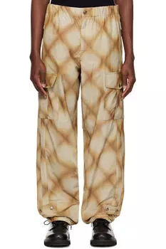 Брюки-карго цвета хаки в клетку Dries Van Noten