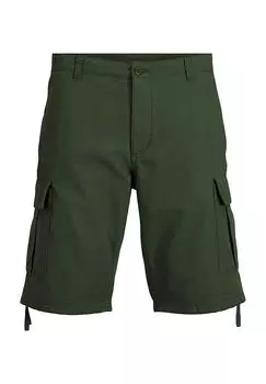 Брюки-карго, длина бермуды, свободного кроя, мужские Jack & Jones, цвет Olive Nigh