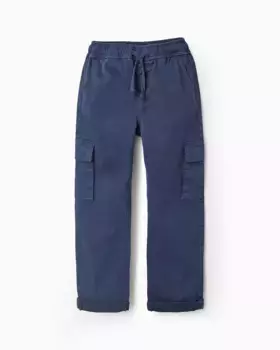Брюки-карго для мальчика с эластичной резинкой на талии и кулиской Zippy, темно-синий