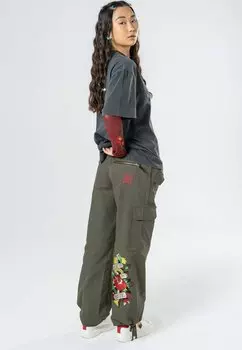 Брюки карго Ed Hardy, пыльно-оливковый