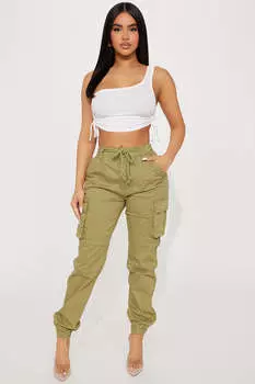 Брюки карго Fashion Nova RJJ3645, шалфей