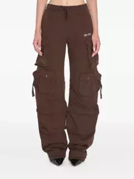 Брюки карго Fern с эластичным поясом The Attico, коричневый