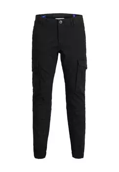 Брюки-карго, функциональный карман, детские Jack & Jones, черный