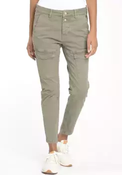 Брюки-карго GANG "94MARTINA CARGO" со спортивными вытачками и разделительными швами на штанинах, хаки