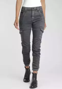 Брюки-карго GANG "94ЖИЗЕЛЬ", с накладными карманами-карго, антрацит