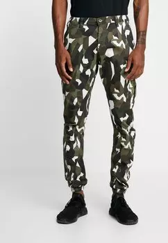 Брюки карго GEOMETRIC CAMO STRETCH PANTS Urban Classics, зеленый