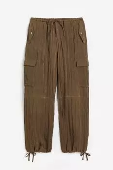 Брюки карго H&M Drawstring-detail, хаки