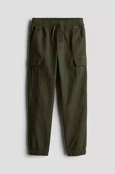 Брюки-Карго H&M, зеленый