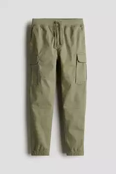 Брюки-Карго H&M, зеленый
