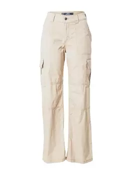 Брюки-карго HOLLISTER Wide leg Cargo Pants, бежевый
