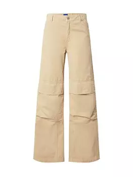 Брюки-карго HUGO Wide leg Cargo Pants Hunder, бежевый