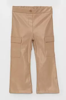 Брюки карго из экокожи Lc Waikiki, бежевый