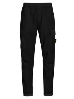 Брюки-карго из эластичного хлопка Stone Island, черный