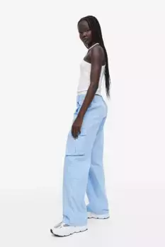 Брюки-карго из брезента H&M, синий