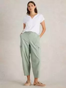 Брюки-карго из чистого органического хлопка anabel White Stuff, цвет Light Green