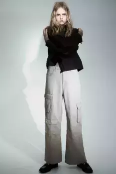 Брюки-карго из габардина H&M, бежевый