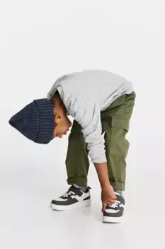 Брюки-карго из габардина H&M, зеленый