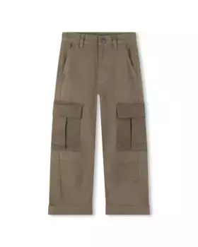Брюки-карго из хлопка для мальчиков с петлями на талии Timberland, цвет Kaki
