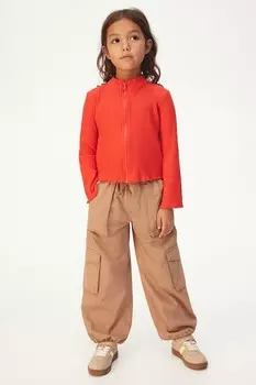 Брюки-Карго из хлопка H&M, бежевый
