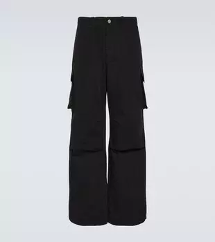 Брюки-карго из хлопка с креплениями Our Legacy, черный