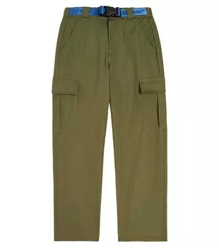 Брюки карго из хлопка с логотипом Off-White Kids, зеленый