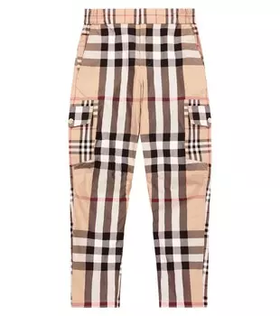 Брюки карго из хлопка в клетку Vintage Check Burberry, разноцветный