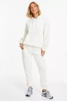 Брюки-карго из кремового флиса QUIZ Clothing