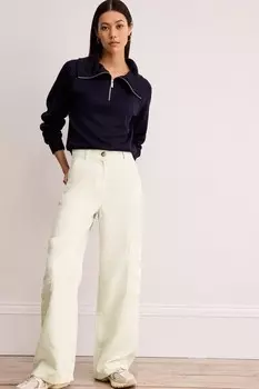 Брюки-Карго из льна Tencel с широкими штанинами Next, белый