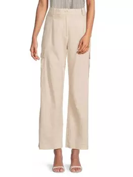 Брюки-карго из льняной смеси Ellen Tracy, цвет Linen