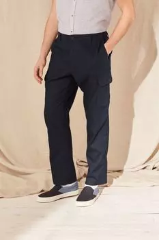 Брюки-карго из льняной ткани Next, синий