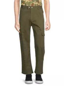 Брюки-карго из однотонного твила Frame, зеленый