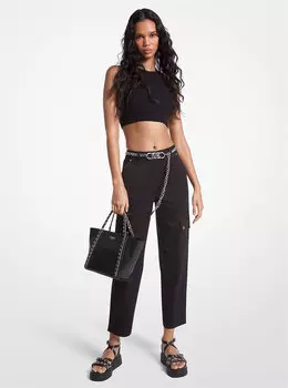 Брюки-карго из органического хлопка стрейч Michael Kors, черный