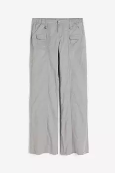Брюки-карго из парусины H&M, серый